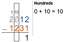 Long subtraction step 6
